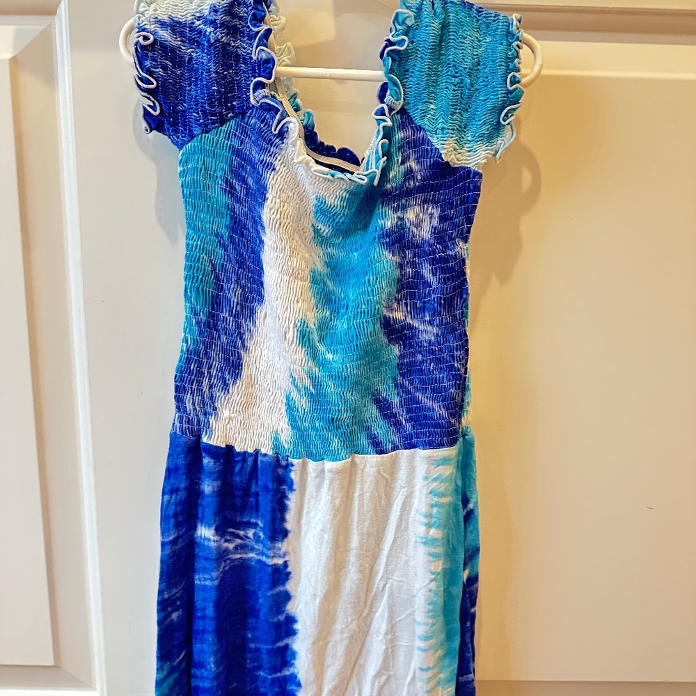 Flowers by Zoe blue tie dye dress girls small